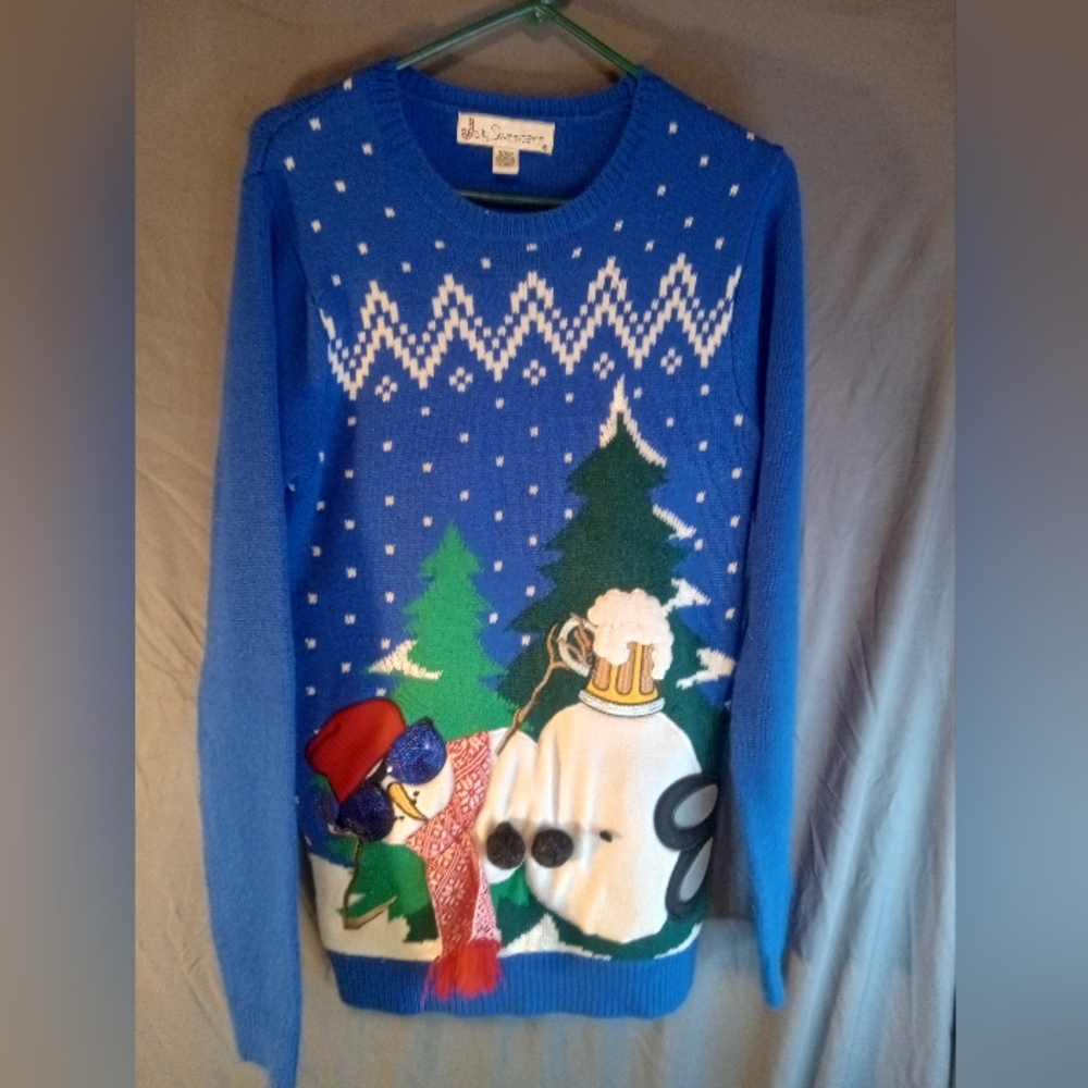Jolly Snowman Blue Snowman Ugly Sweater